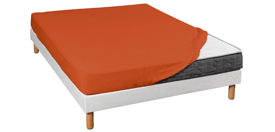 Drap housse jersey orange